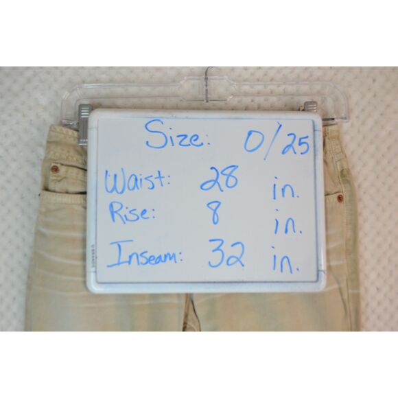 Lucky Brand Dungarees Wonder Jeans Women's 0/25 Long Length Tan Distressed Jeans - Picture 10 of 13